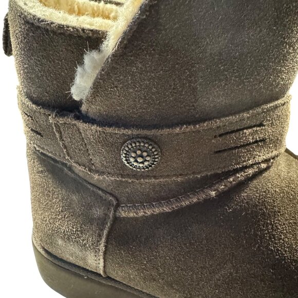 Bearpaw Womens Shearling-Lined Suede Ankle Boots Size 9 - Picture 4 of 8